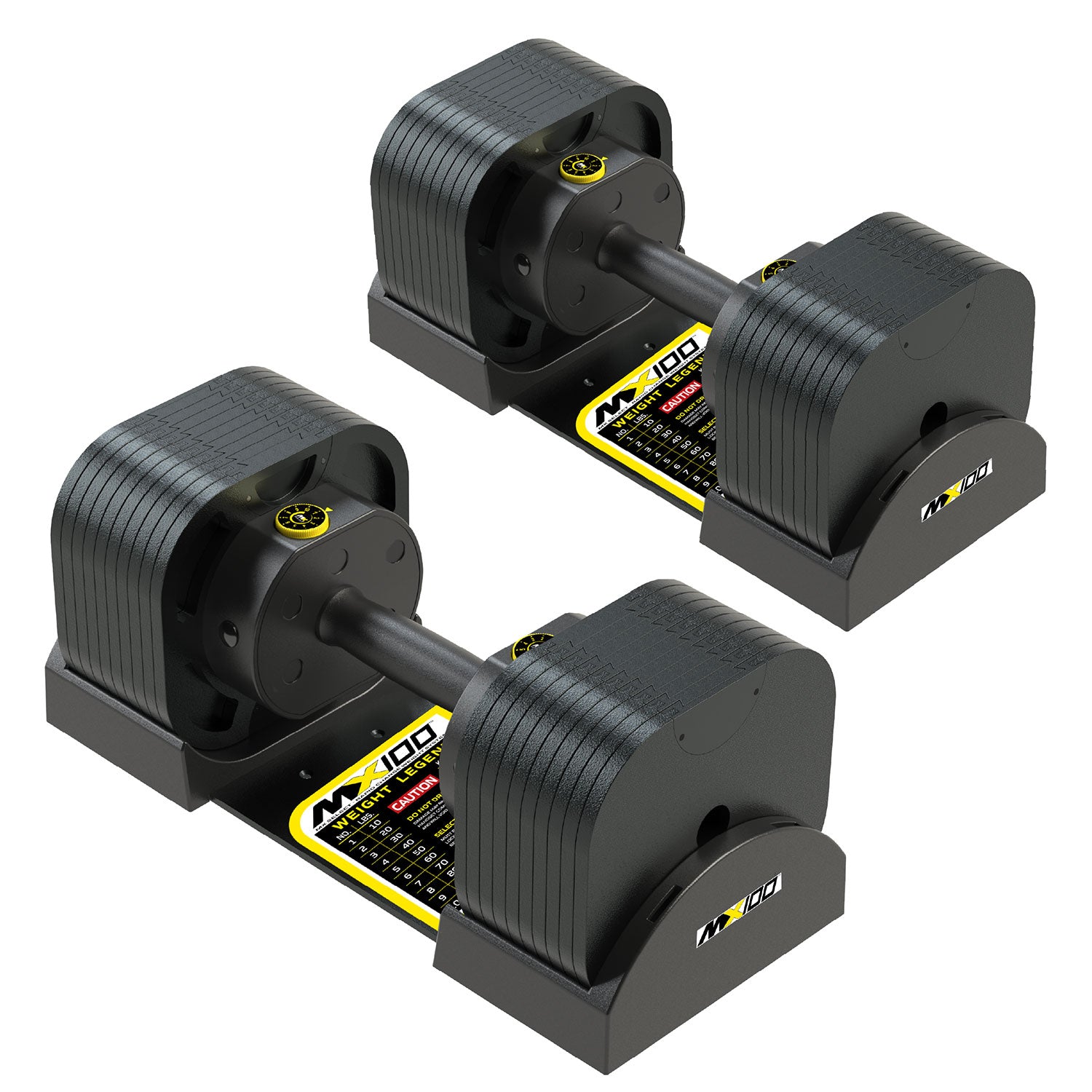 MX100 EVO contoured-grip pair on two individual cradles
